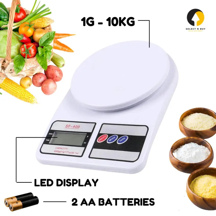 10kg Electronic Digital Kitchen Scale Ideal For Mother & Baby Cooking Baking Gift Items Multipurpose Digital Weight Machine Digital Weight Scale Digital Weighing Machine Digital Mini Scale Weight Machine Digital Jewelry Vegetable Cake Fruit Scale White