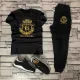 billionaire Summer Printed Tracksuit For Men & Boys - Soft & Comfortable Fabric T Shirt & Trouser Printed Tracksuit black