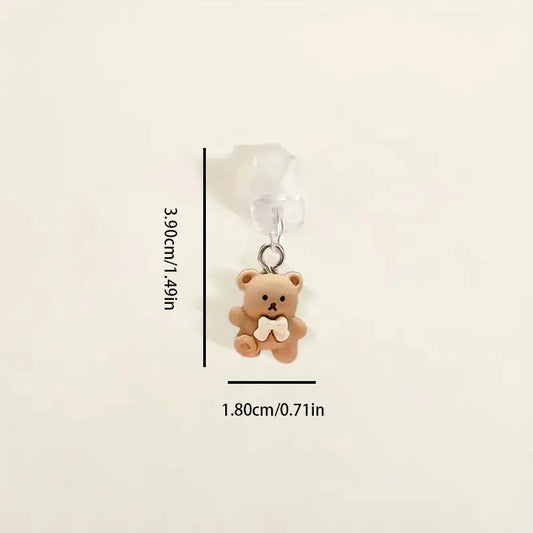 Cute Teddy Bear Phone Dust Plug For Iphone