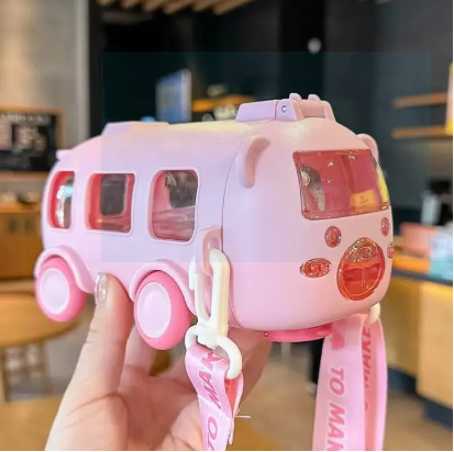 Cute Bus 2 in 1 Water Bottle and Toy